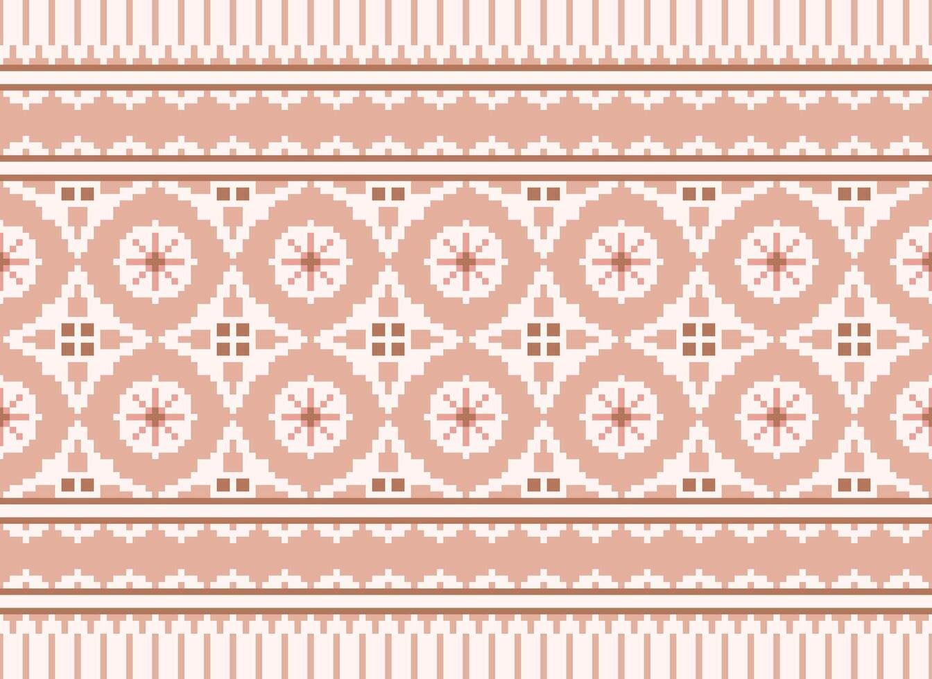 A Floral pixel art pattern on grey background.geometric ethnic oriental embroidery vector illustration. pixel style, abstract background, cross stitch.design for texture, fabric, cloth, scarf, print