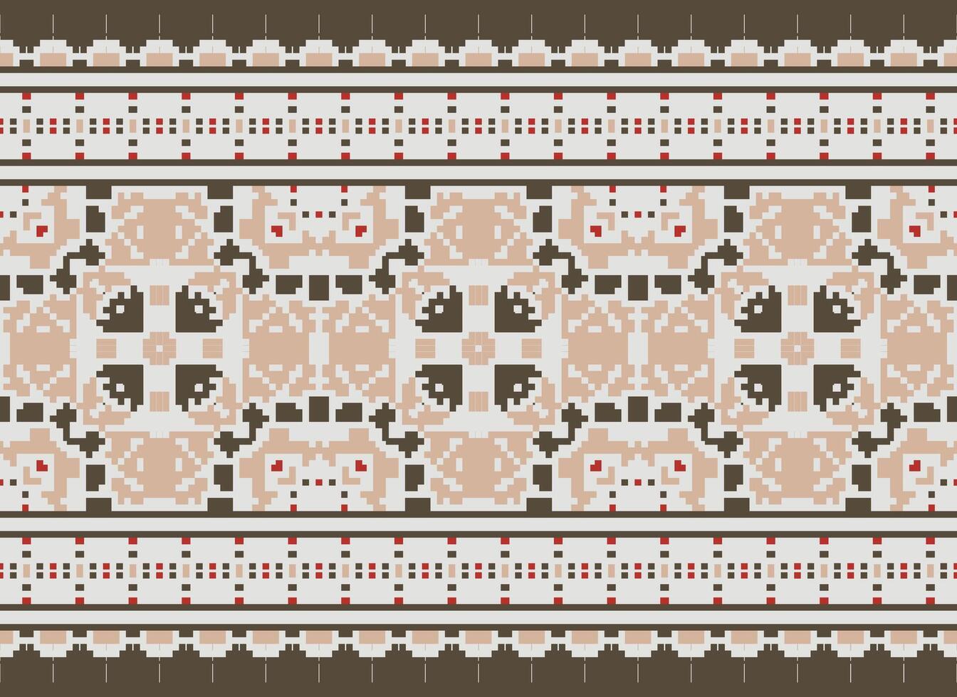 Ukrainian, Belarusian folk art vector seamless pattern in red and black, inpisred by traditional embroidery Vyshyvanka