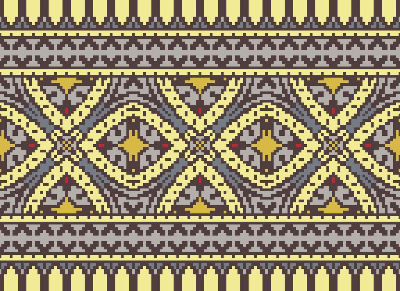 Ethnic geometric fabric pattern Cross Stitch.Ikat embroidery Ethnic oriental Pixel pattern blue background. Abstract,vector,illustration. Texture,clothing,frame,decoration,motifs,silk wallpaper. vector