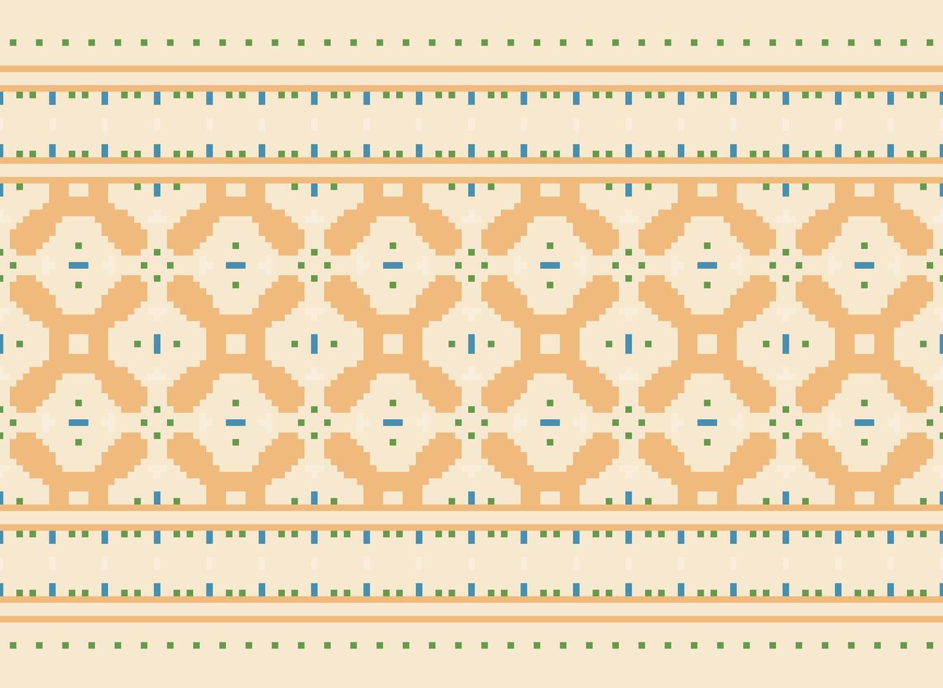 Cross Stitch Border. Embroidery Cross Stitch. Ethnic Patterns. Geometric Ethnic Indian pattern. Native Ethnic pattern.Texture Textile Fabric Clothing Knitwear print. Pixel Horizontal Seamless Vector. vector