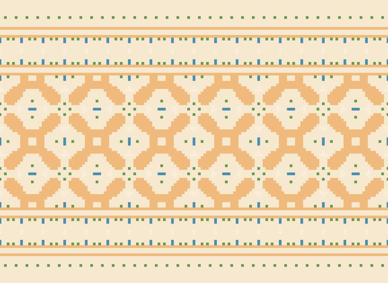 Cross Stitch Border. Embroidery Cross Stitch. Ethnic Patterns. Geometric Ethnic Indian pattern. Native Ethnic pattern.Texture Textile Fabric Clothing Knitwear print. Pixel Horizontal Seamless Vector. vector