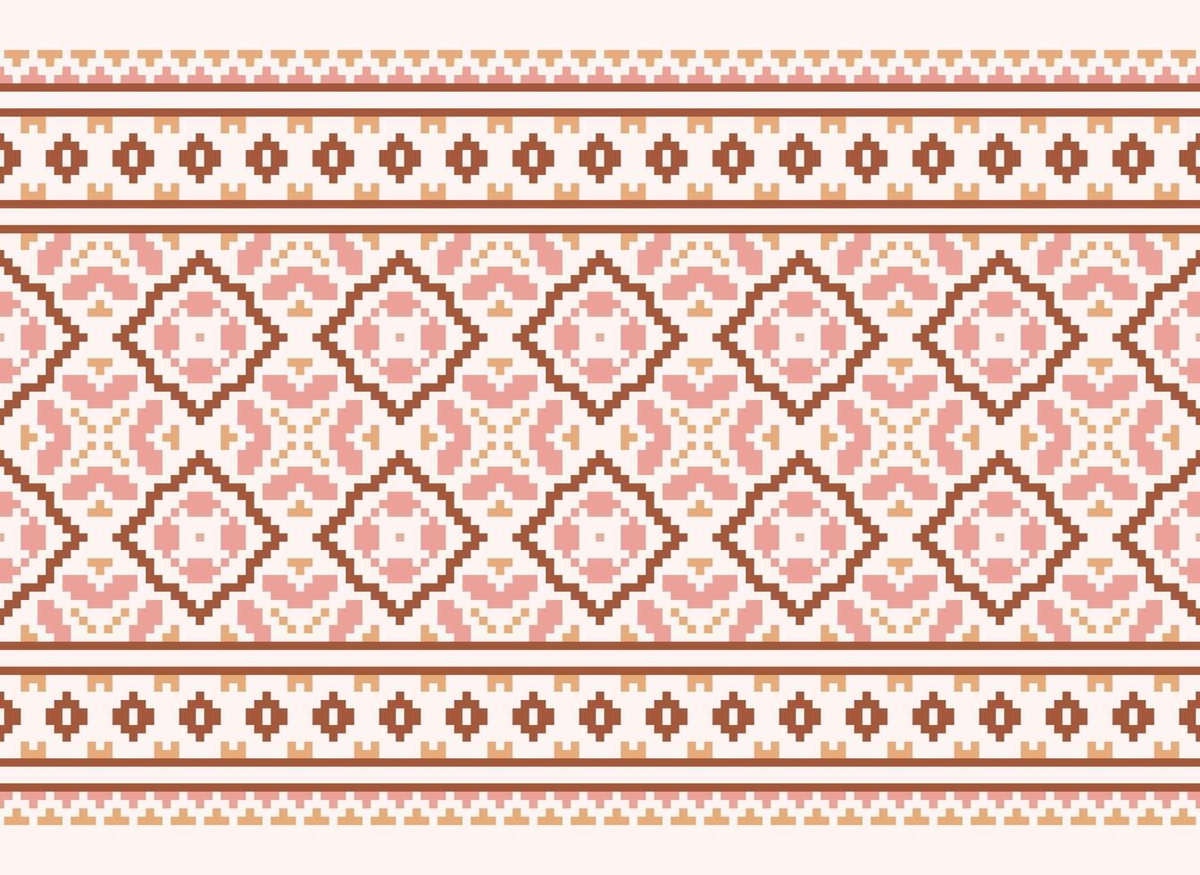 A Floral pixel art pattern on grey background.geometric ethnic oriental embroidery vector illustration. pixel style, abstract background, cross stitch.design for texture, fabric, cloth, scarf, print