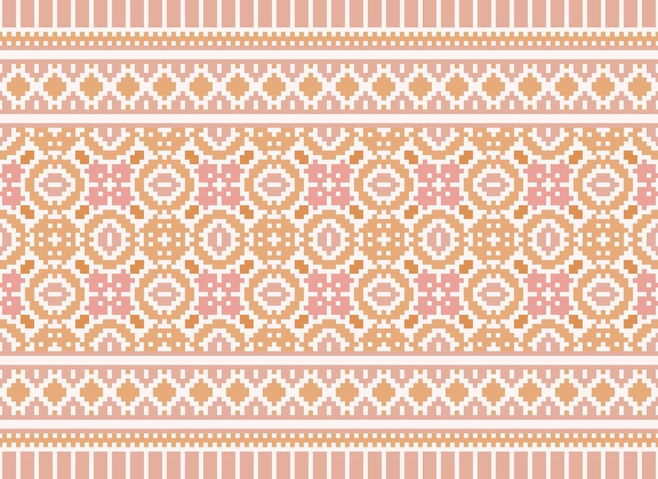 A Floral pixel art pattern on grey background.geometric ethnic oriental embroidery vector illustration. pixel style, abstract background, cross stitch.design for texture, fabric, cloth, scarf, print
