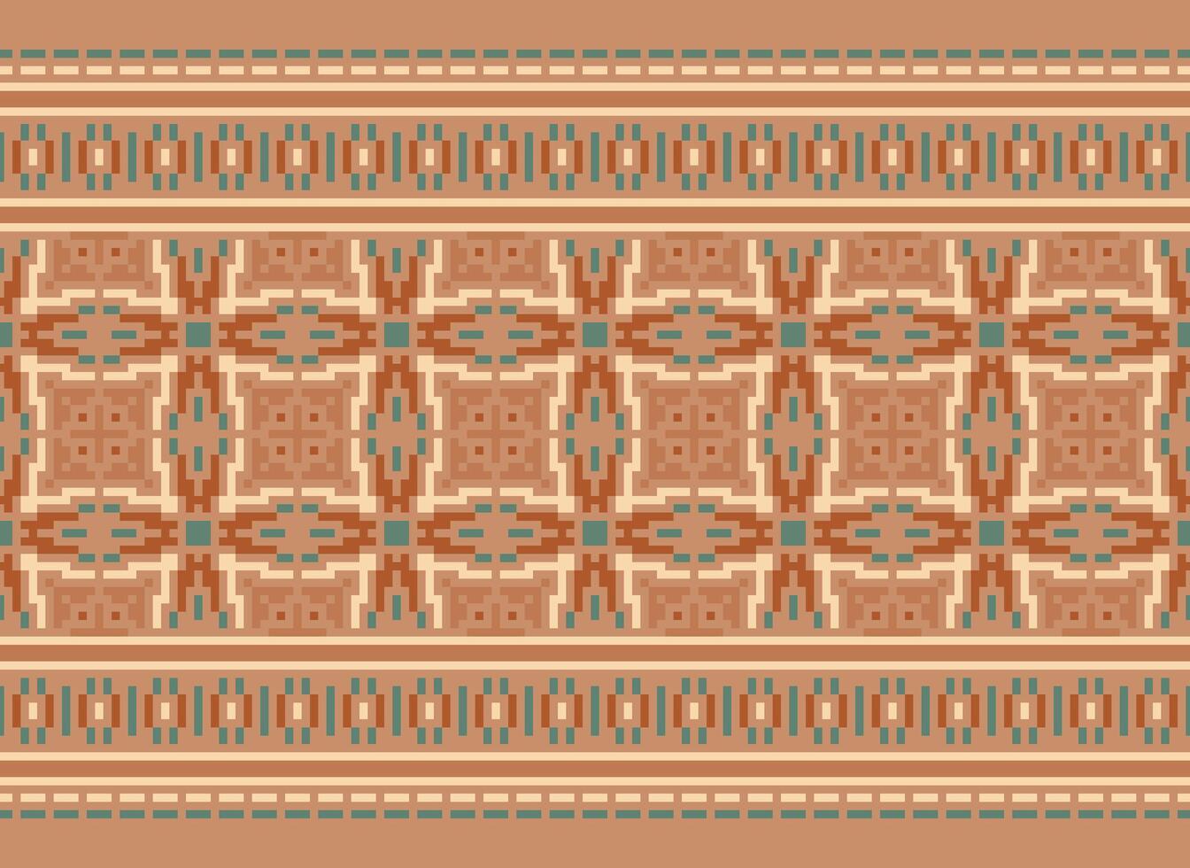 A Floral pixel art pattern on grey background.geometric ethnic oriental embroidery vector illustration. pixel style, abstract background, cross stitch.design for texture, fabric, cloth, scarf, print