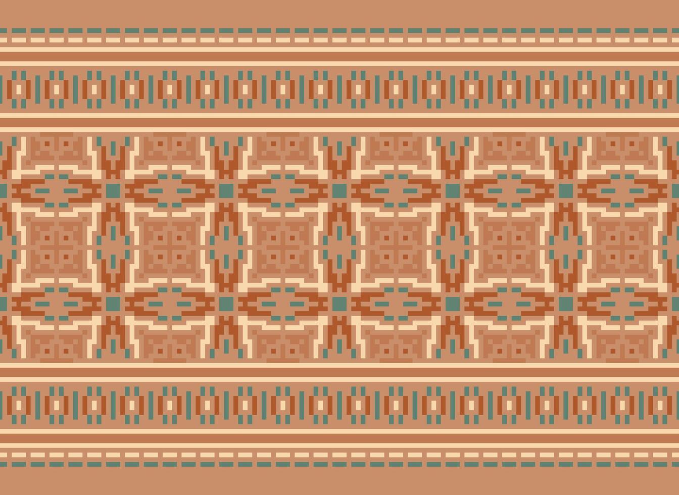 un floral píxel Arte modelo en gris fondo.geometrico étnico oriental bordado vector ilustración. píxel estilo, resumen fondo, cruzar puntada.diseño para textura, tela, paño, bufanda, impresión