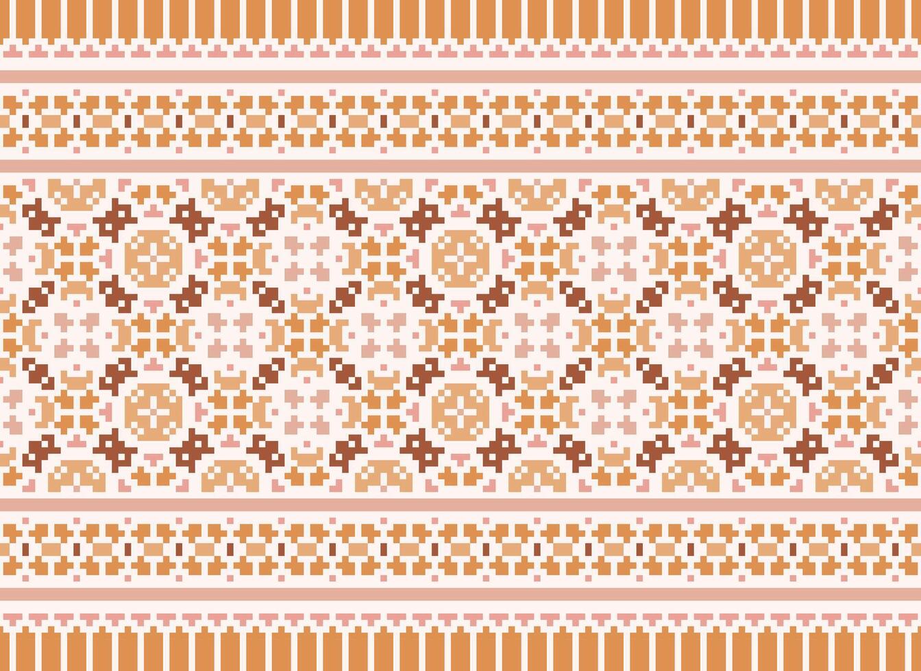 Pixel Ethnic pattern vector background. seamless pattern traditional, Design for background, wallpaper, Batik, fabric, carpet, clothing, wrapping, and textile.ethnic pattern Vector illustration.
