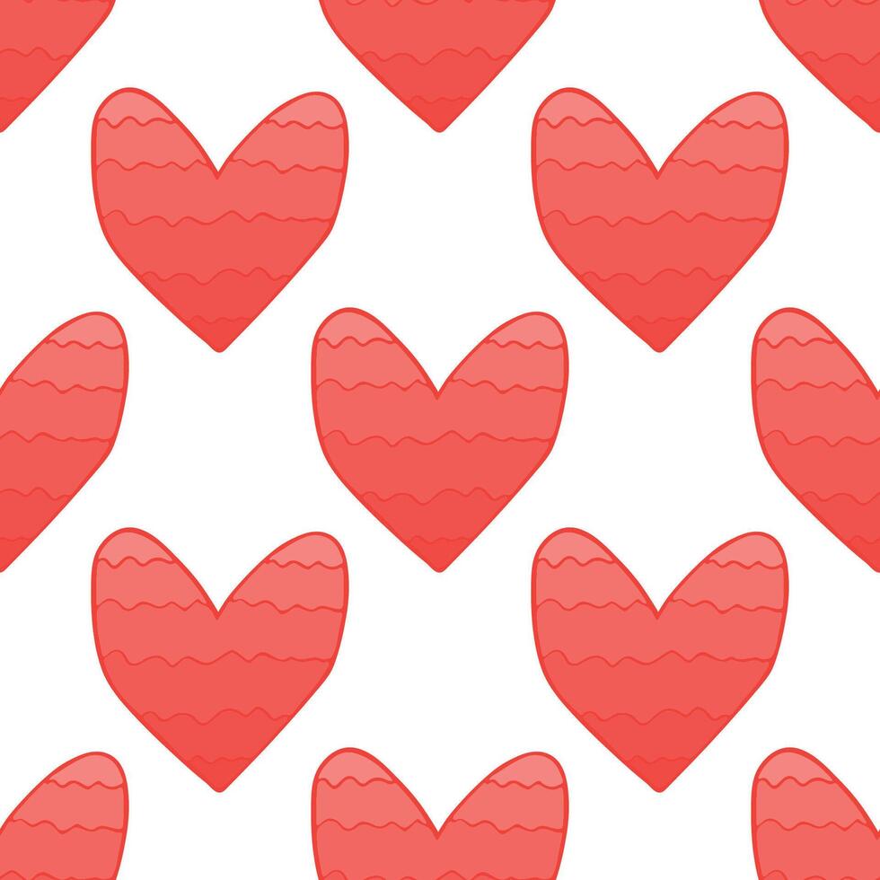 Seamless pattern with hand drawn heart doodle for decorative print, wrapping paper, greeting cards and fabric vector
