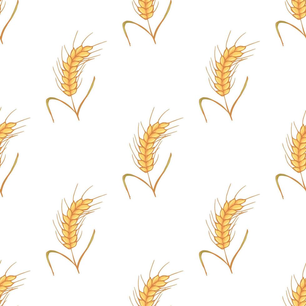 Seamless pattern with wheat doodle for decorative print, wrapping paper, greeting cards, wallpaper and fabric vector