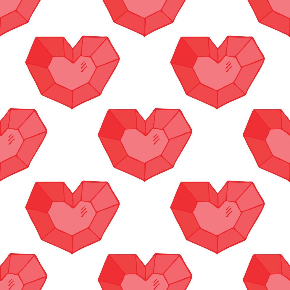 Seamless pattern with hand drawn heart doodle for decorative print, wrapping paper, greeting cards and fabric vector