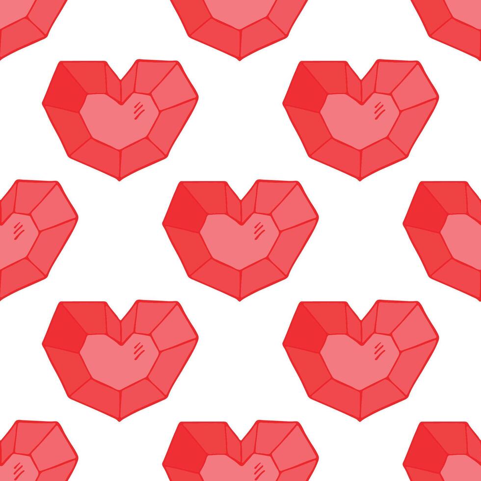 Seamless pattern with hand drawn heart doodle for decorative print, wrapping paper, greeting cards and fabric vector