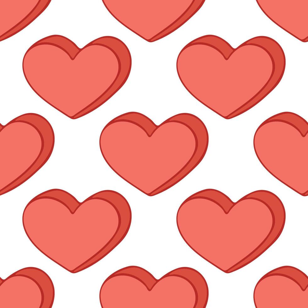 Seamless pattern with hand drawn heart doodle for decorative print, wrapping paper, greeting cards and fabric vector