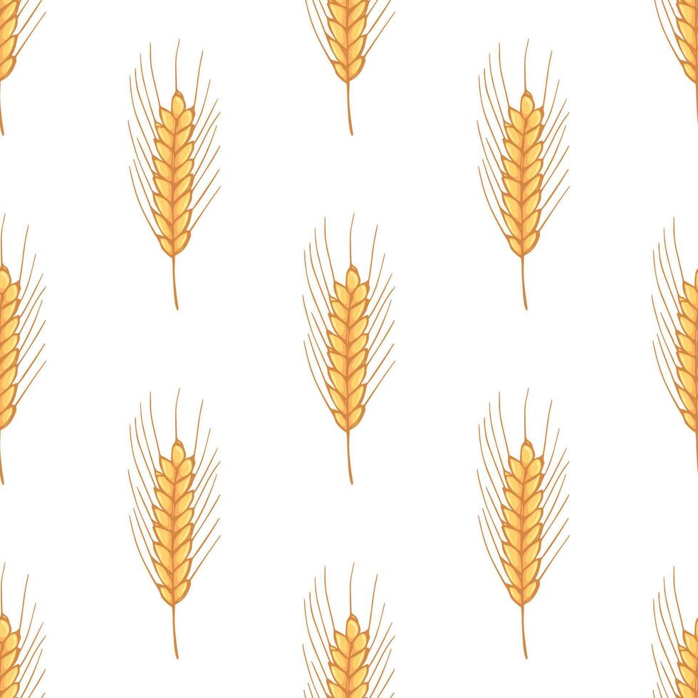Seamless pattern with wheat doodle for decorative print, wrapping paper, greeting cards, wallpaper and fabric vector