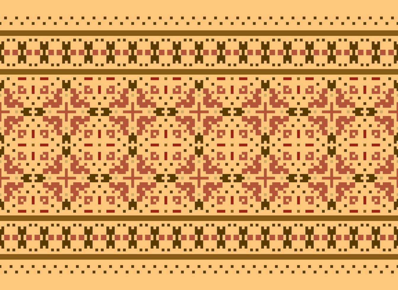 Cross Stitch pattern with Floral Designs. Traditional cross stitch needlework. Geometric Ethnic pattern, Embroidery, Textile ornamentation, fabric, Hand stitched pattern, Cultural stitching pixel art. vector