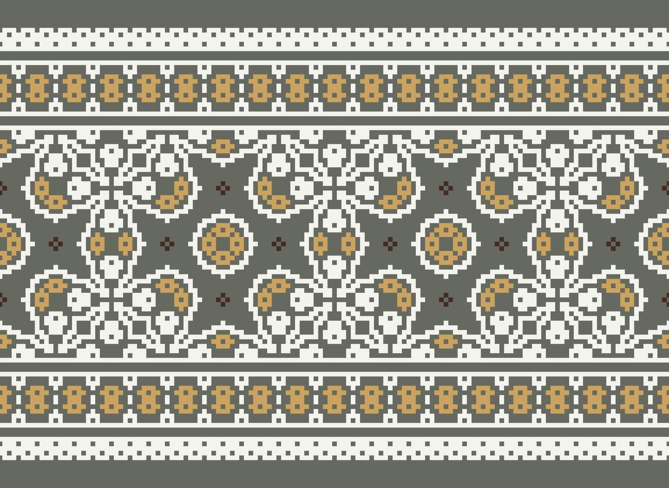 Geometric patterns of modern stylish texture. Borders in the form of a pixel ornament for embroidery, ceramic tiles and textile interior design elements. Seamless illustration vector