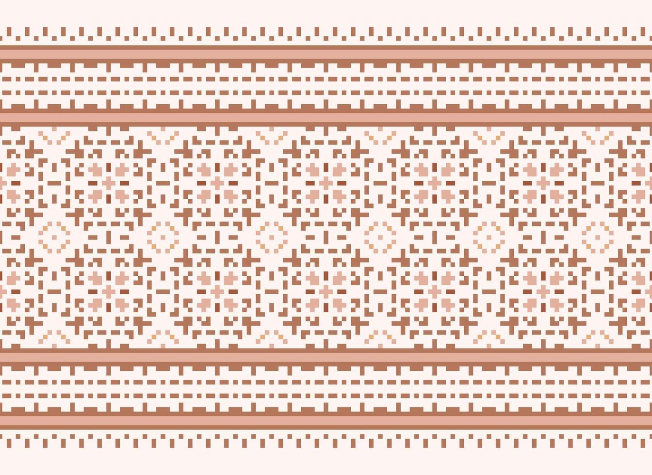A Floral pixel art pattern on grey background.geometric ethnic oriental embroidery vector illustration. pixel style, abstract background, cross stitch.design for texture, fabric, cloth, scarf, print