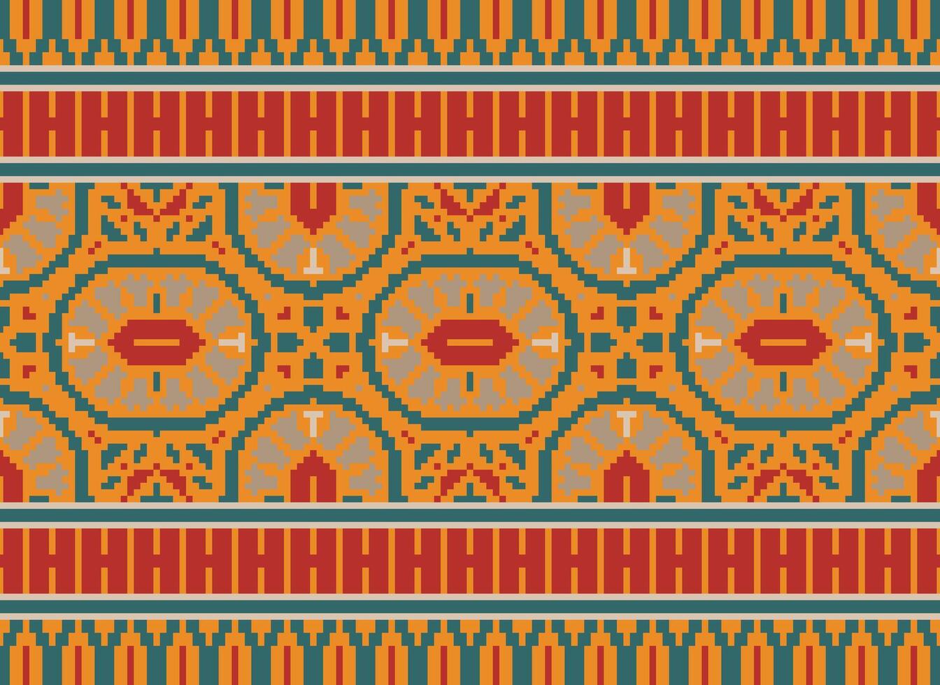 píxel étnico modelo vector antecedentes. sin costura modelo tradicional, diseño para fondo, fondo de pantalla, batik, tela, alfombra, ropa, envase, y textil.étnico modelo vector ilustración.