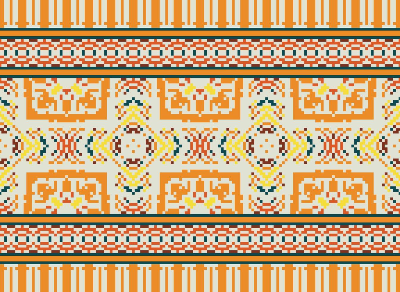 píxel étnico modelo vector antecedentes. sin costura modelo tradicional, diseño para fondo, fondo de pantalla, batik, tela, alfombra, ropa, envase, y textil.étnico modelo vector ilustración.