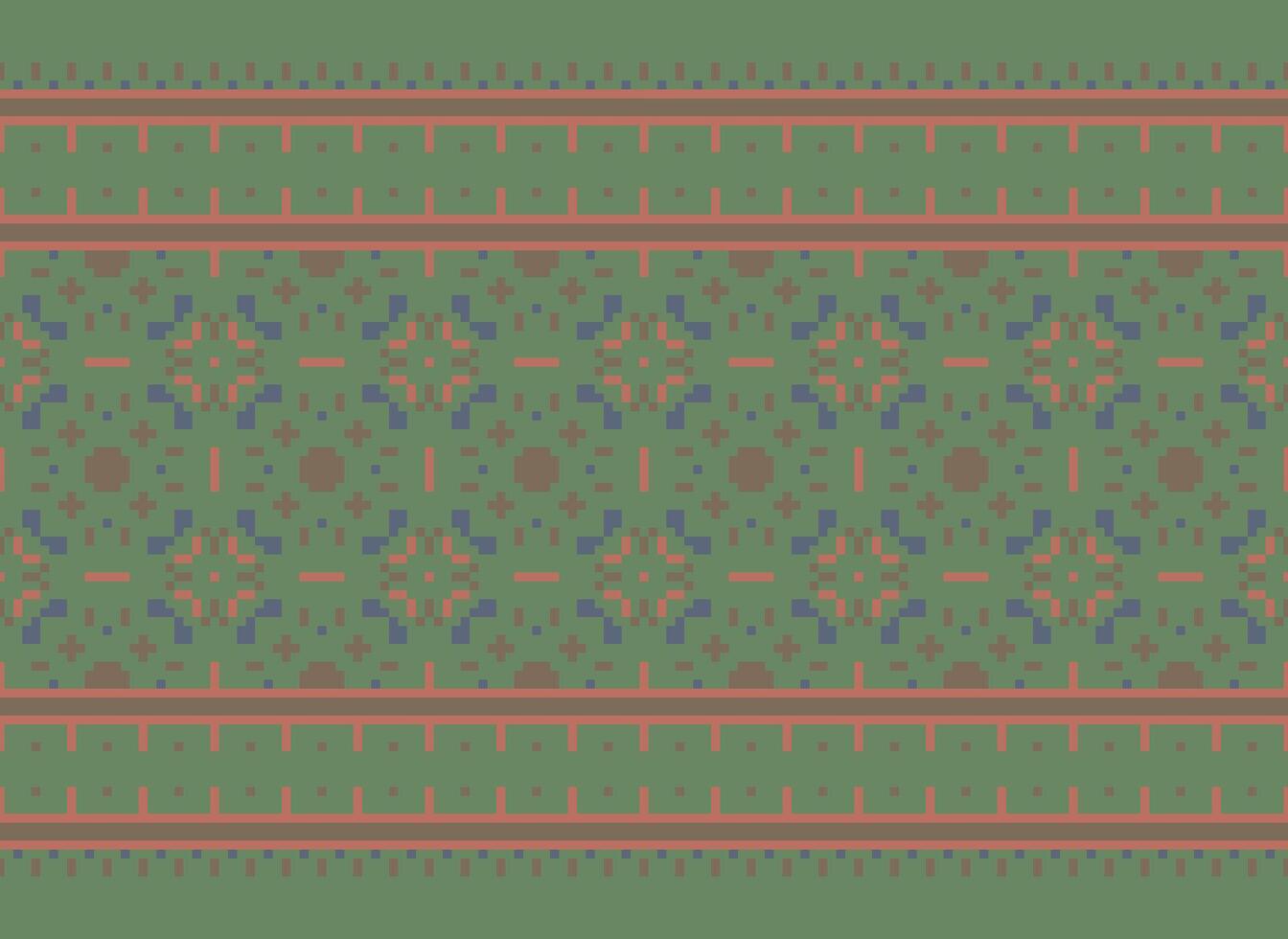 Pixel Ethnic pattern vector background. seamless pattern traditional, Design for background, wallpaper, Batik, fabric, carpet, clothing, wrapping, and textile.ethnic pattern Vector illustration.
