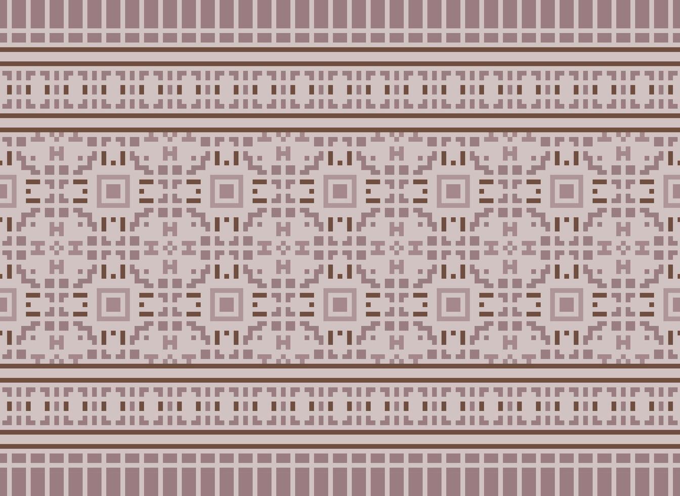A Floral pixel art pattern on grey background.geometric ethnic oriental embroidery vector illustration. pixel style, abstract background, cross stitch.design for texture, fabric, cloth, scarf, print