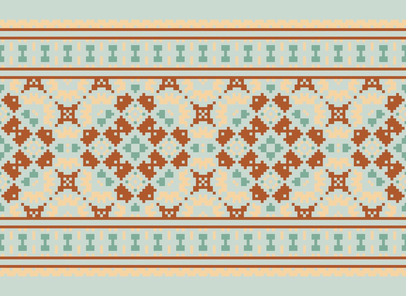 Pixel Ethnic pattern vector background. seamless pattern traditional, Design for background, wallpaper, Batik, fabric, carpet, clothing, wrapping, and textile.ethnic pattern Vector illustration.