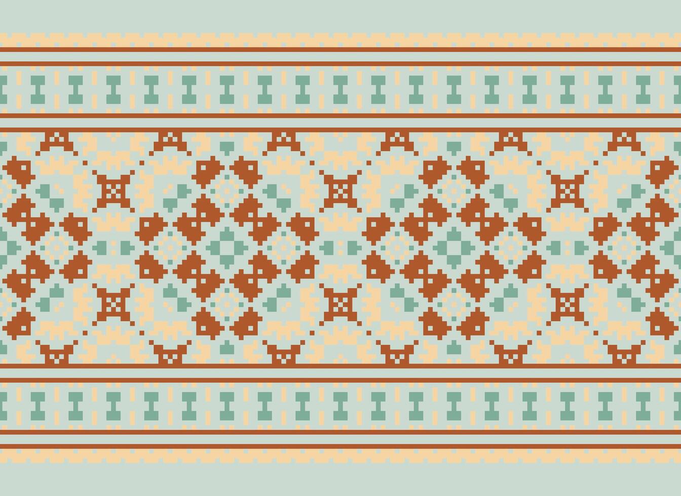 Pixel Ethnic pattern vector background. seamless pattern traditional, Design for background, wallpaper, Batik, fabric, carpet, clothing, wrapping, and textile.ethnic pattern Vector illustration.