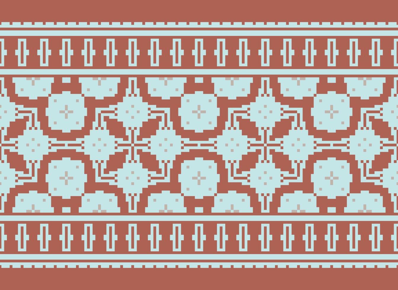 geométrico patrones de moderno elegante textura. fronteras en el formar de un píxel ornamento para bordado, cerámico losas y textil interior diseño elementos. sin costura ilustración vector