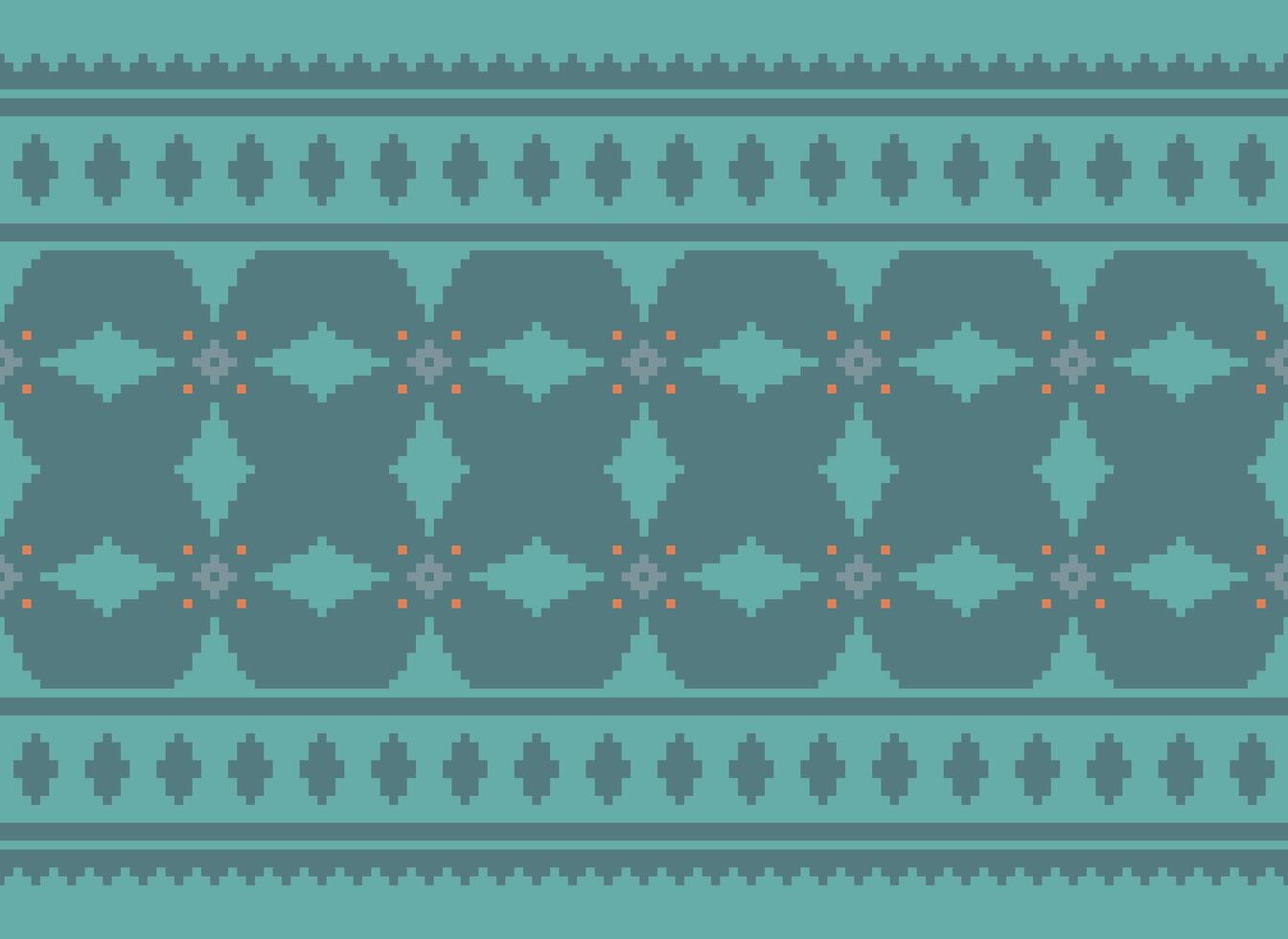 Cross Stitch pattern with Floral Designs. Traditional cross stitch needlework. Geometric Ethnic pattern, Embroidery, Textile ornamentation, fabric, Hand stitched pattern, Cultural stitching pixel art. vector