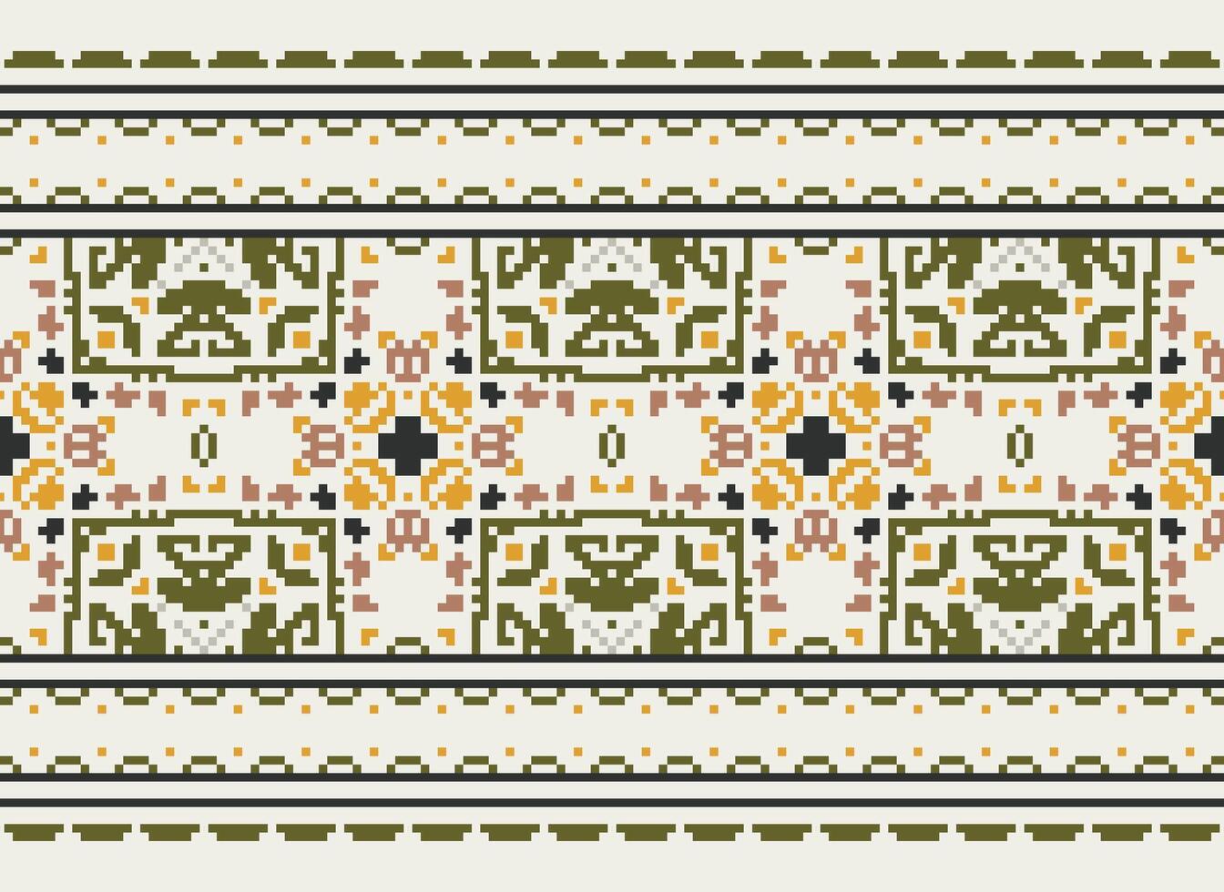 Pixel Ethnic pattern vector background. seamless pattern traditional, Design for background, wallpaper, Batik, fabric, carpet, clothing, wrapping, and textile.ethnic pattern Vector illustration.