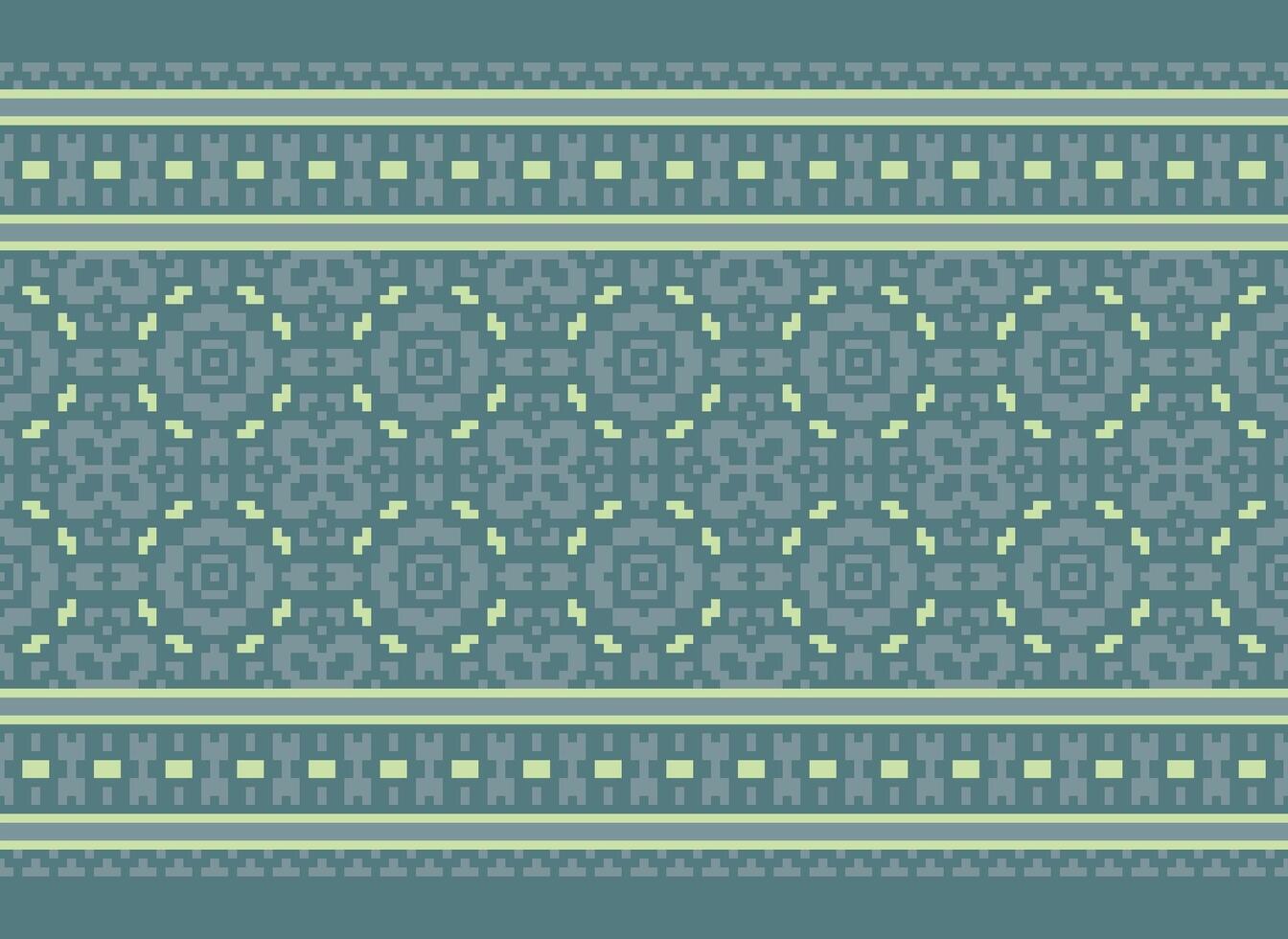 Cross Stitch pattern with Floral Designs. Traditional cross stitch needlework. Geometric Ethnic pattern, Embroidery, Textile ornamentation, fabric, Hand stitched pattern, Cultural stitching pixel art. vector