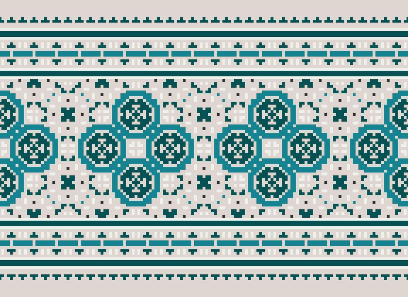 Geometric patterns of modern stylish texture. Borders in the form of a pixel ornament for embroidery, ceramic tiles and textile interior design elements. Seamless illustration vector