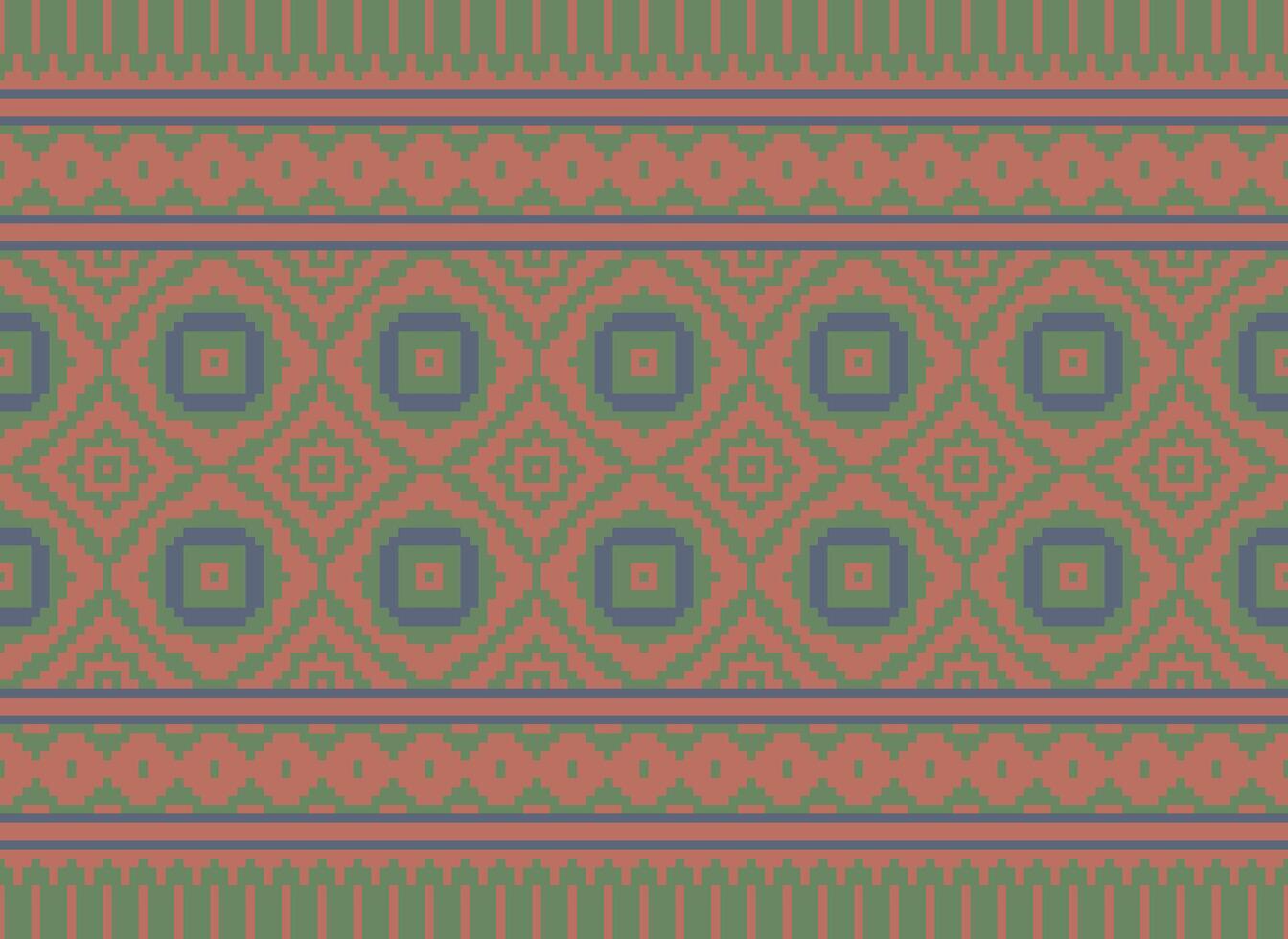 Pixel Ethnic pattern vector background. seamless pattern traditional, Design for background, wallpaper, Batik, fabric, carpet, clothing, wrapping, and textile.ethnic pattern Vector illustration.