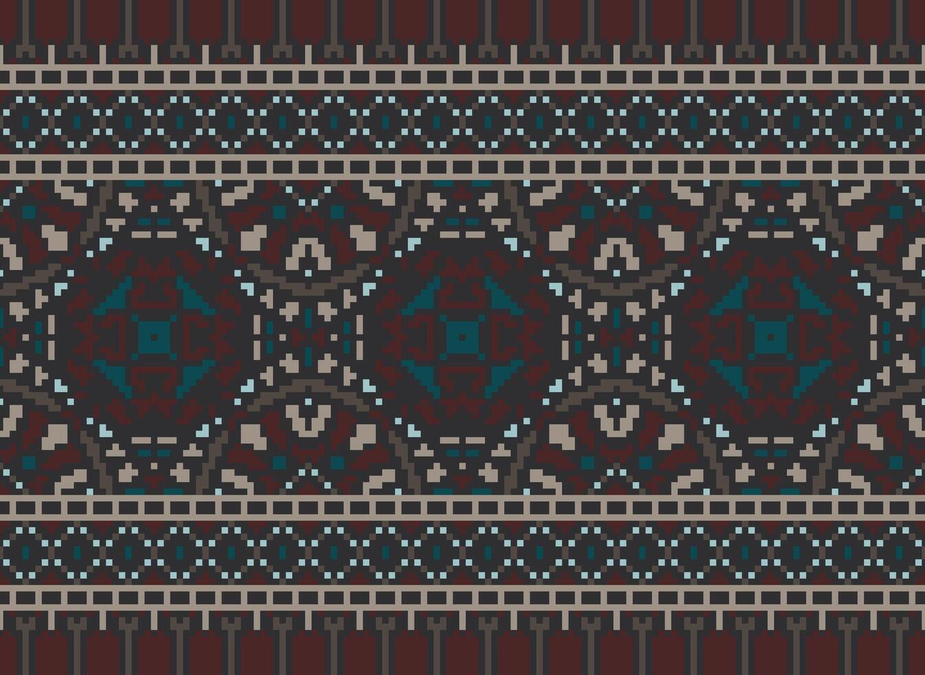 étnico geométrico tela modelo cruzar puntada.ikat bordado étnico oriental píxel modelo azul antecedentes. resumen, vector, ilustración. textura,ropa,marco,decoración,motivos,seda fondo de pantalla. vector