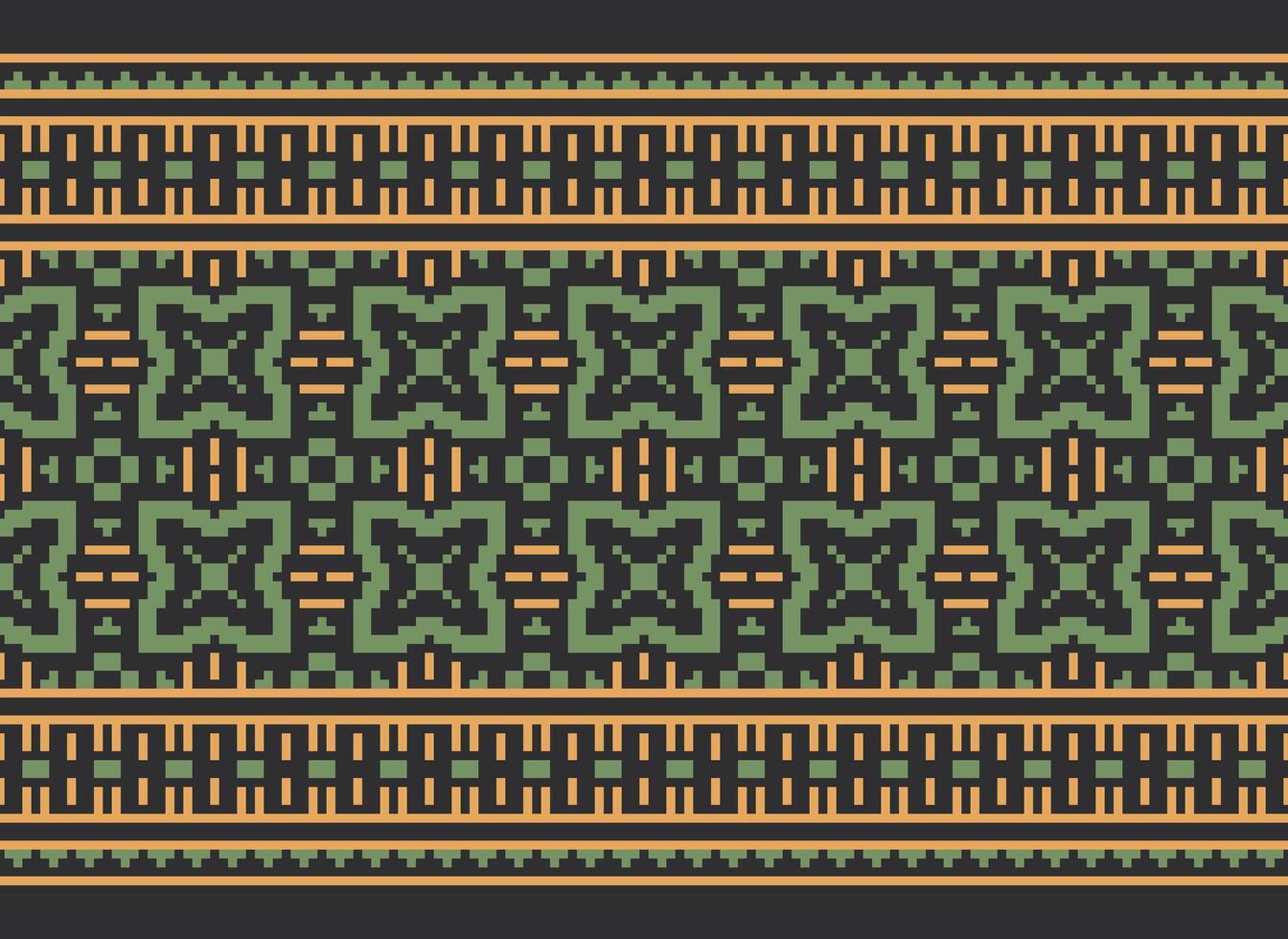 A Floral pixel art pattern on grey background.geometric ethnic oriental embroidery vector illustration. pixel style, abstract background, cross stitch.design for texture, fabric, cloth, scarf, print