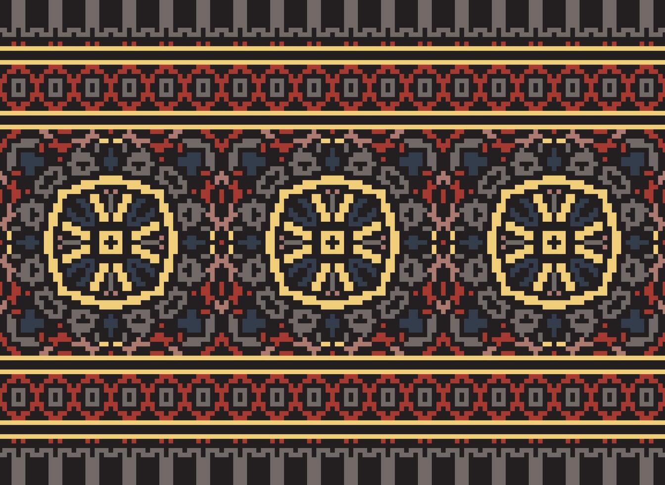 Ukrainian, Belarusian folk art vector seamless pattern in red and black, inpisred by traditional embroidery Vyshyvanka