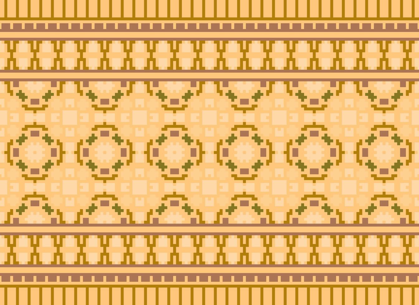 Pixel Ethnic pattern vector background. seamless pattern traditional, Design for background, wallpaper, Batik, fabric, carpet, clothing, wrapping, and textile.ethnic pattern Vector illustration.