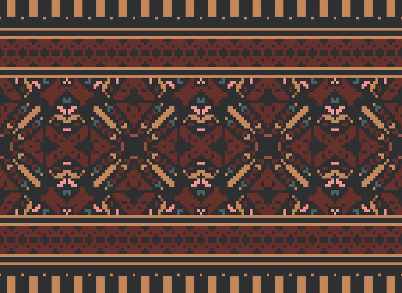 píxel étnico modelo vector antecedentes. sin costura modelo tradicional, diseño para fondo, fondo de pantalla, batik, tela, alfombra, ropa, envase, y textil.étnico modelo vector ilustración.