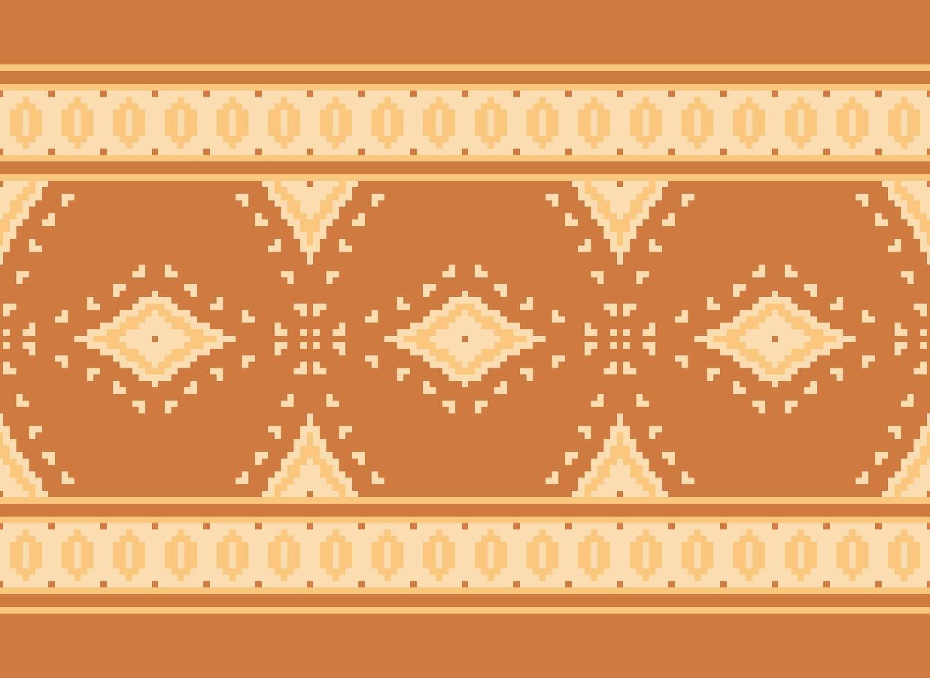 Pixel Ethnic pattern vector background. seamless pattern traditional, Design for background, wallpaper, Batik, fabric, carpet, clothing, wrapping, and textile.ethnic pattern Vector illustration.