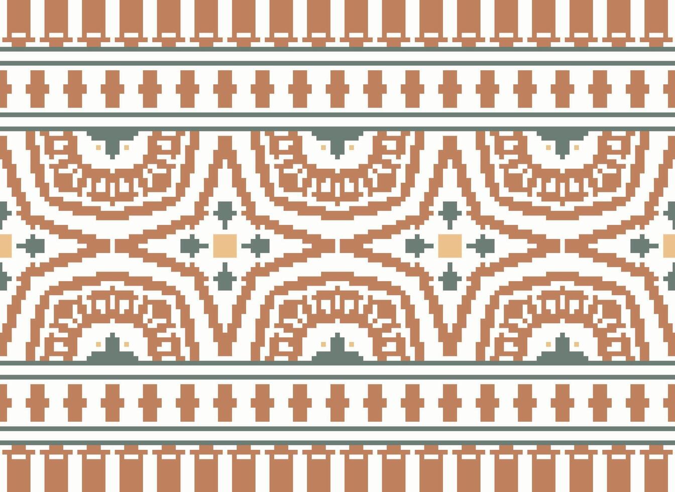 Pixel Ethnic pattern vector background. seamless pattern traditional, Design for background, wallpaper, Batik, fabric, carpet, clothing, wrapping, and textile.ethnic pattern Vector illustration.