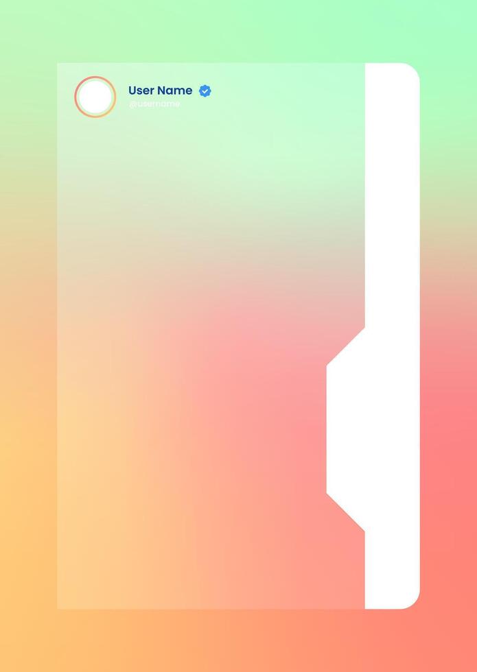 Vertical story template in gradient colors. Social media frame vector illustration.