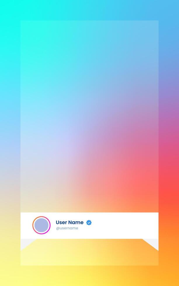 Vertical story template in gradient colors. Social media frame vector illustration.