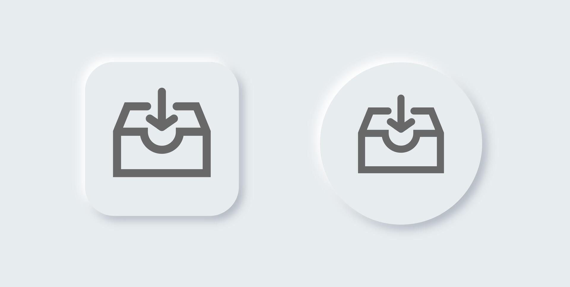 Direct message line icon in neomorphic design style. Inbox signs vector illustration.