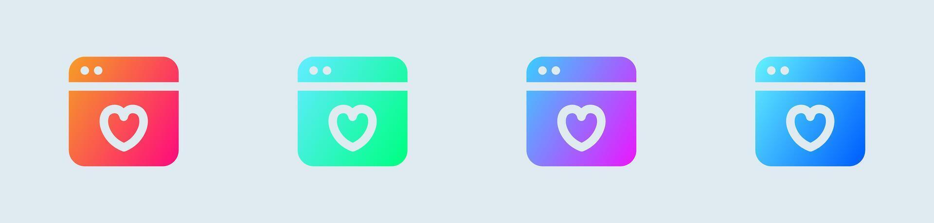 Post solid icon in gradient colors. Social media signs vector illustration.