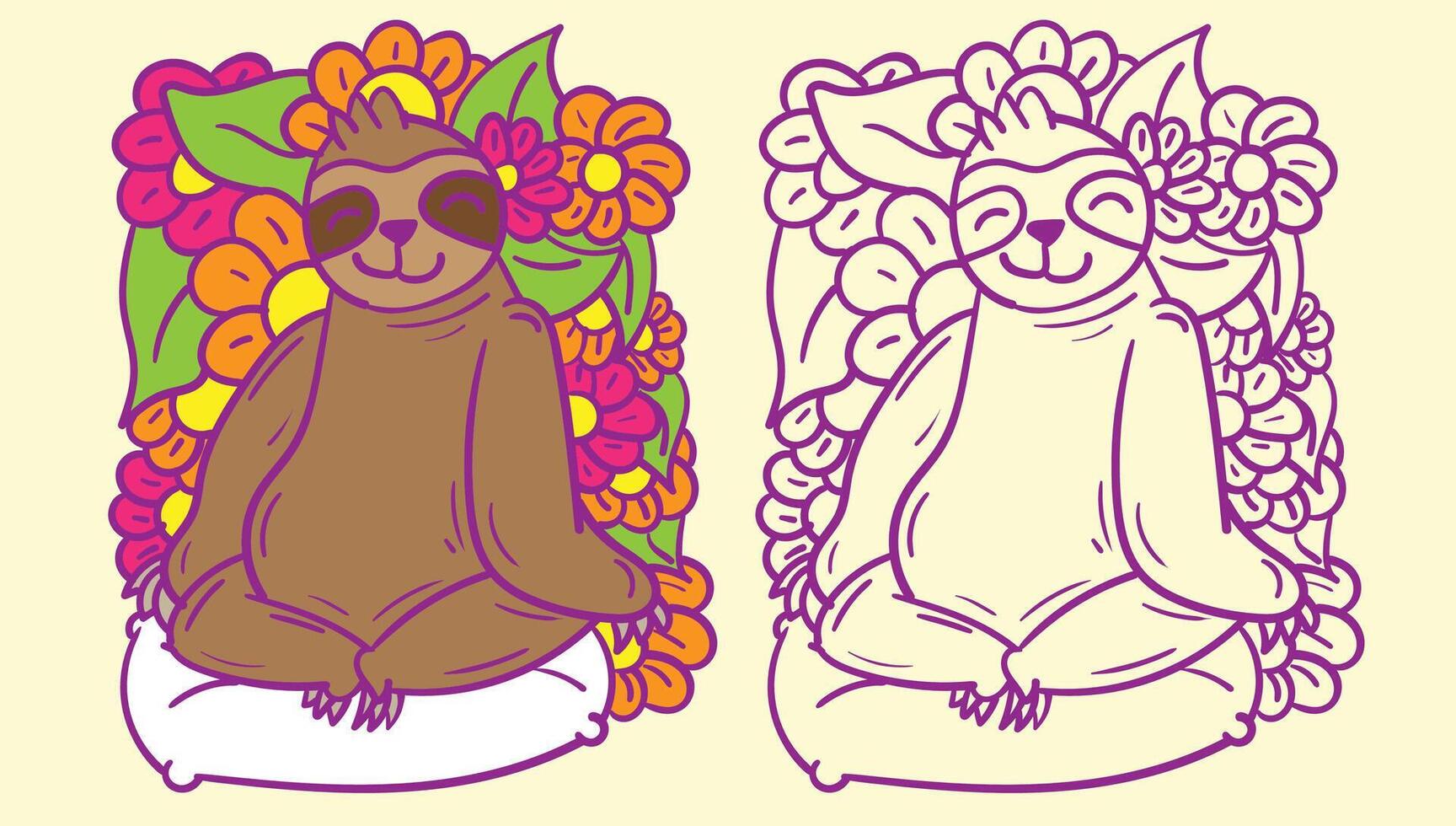 monkey  doodle cute animal illustration for book coloring page vector