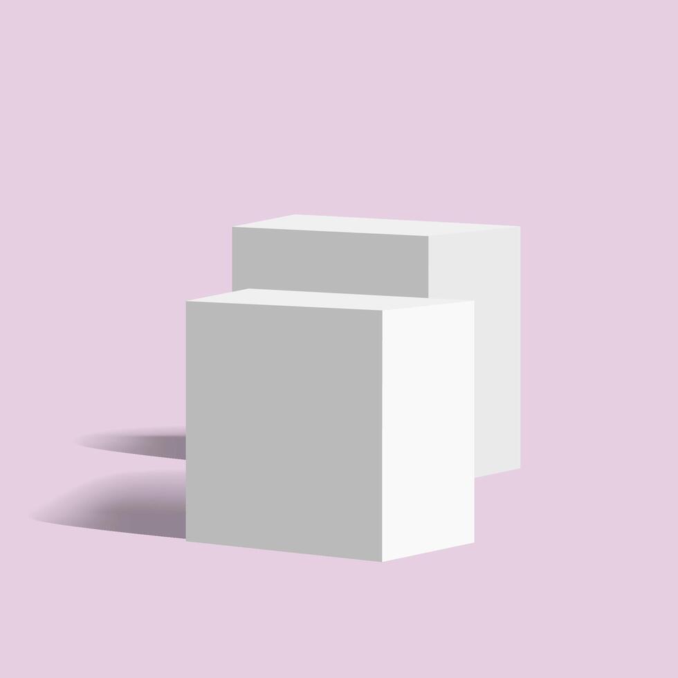 Realistic cardboard box mockup vector