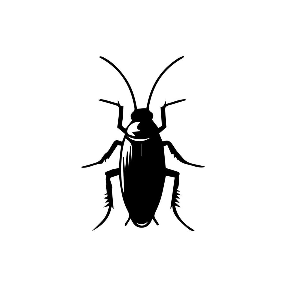 Cockroach bug vector icon. Roach silhouette insect black icon illustration pest