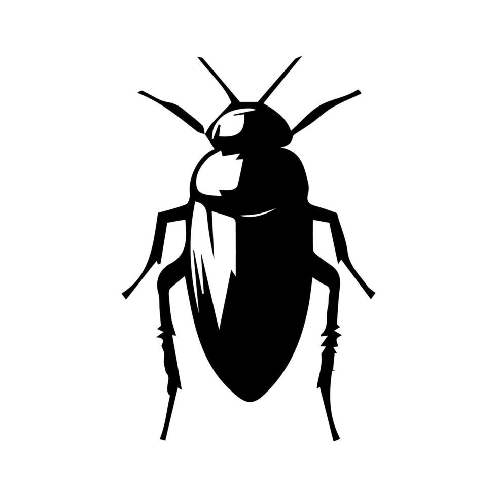 Cockroach bug vector icon. Roach silhouette insect black icon illustration pest