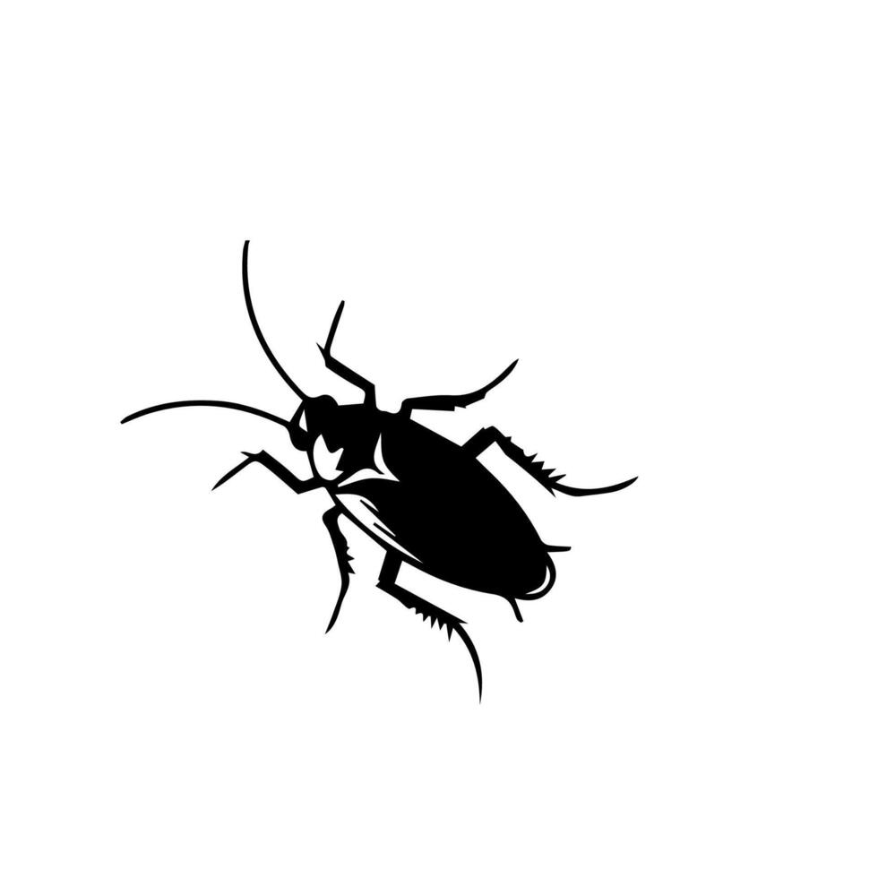 Cockroach bug vector icon. Roach silhouette insect black icon illustration pest