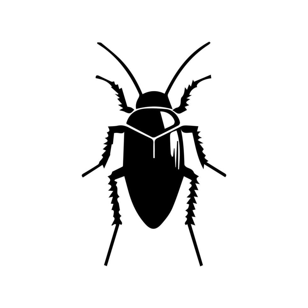 Cockroach bug vector icon. Roach silhouette insect black icon illustration pest