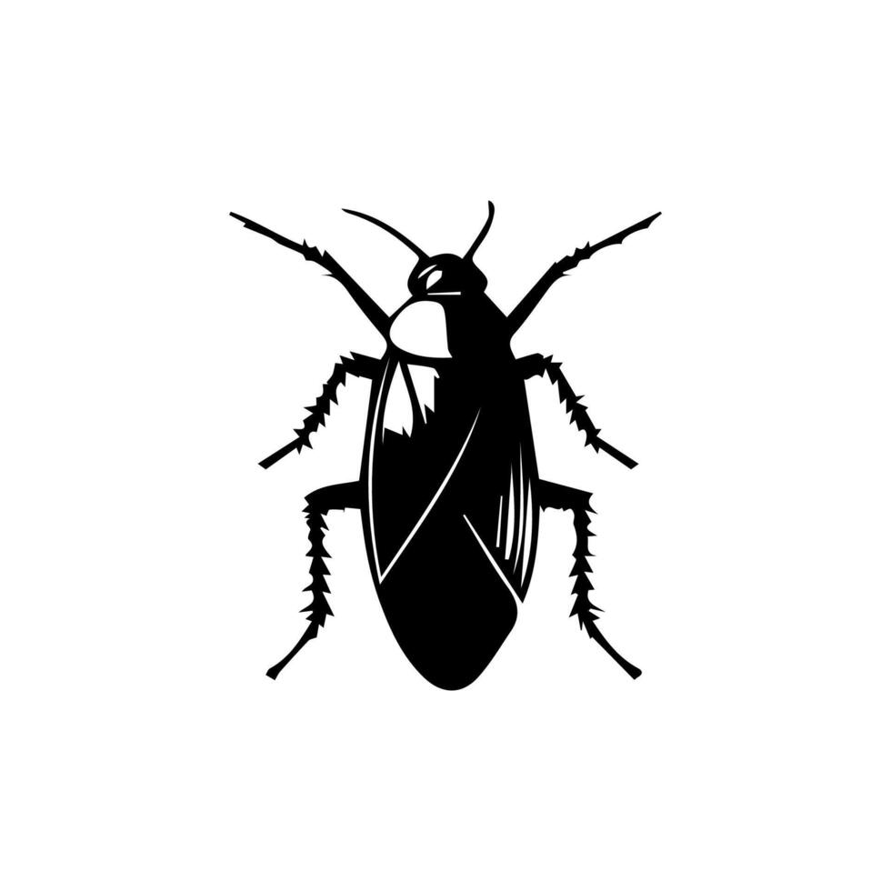 Cockroach bug vector icon. Roach silhouette insect black icon illustration pest