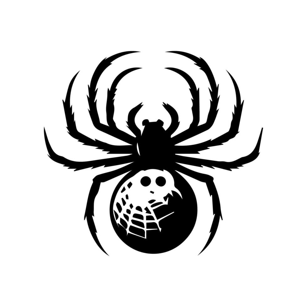 arte peligro araña negro blanco tatuaje elemento vector plantilla animal